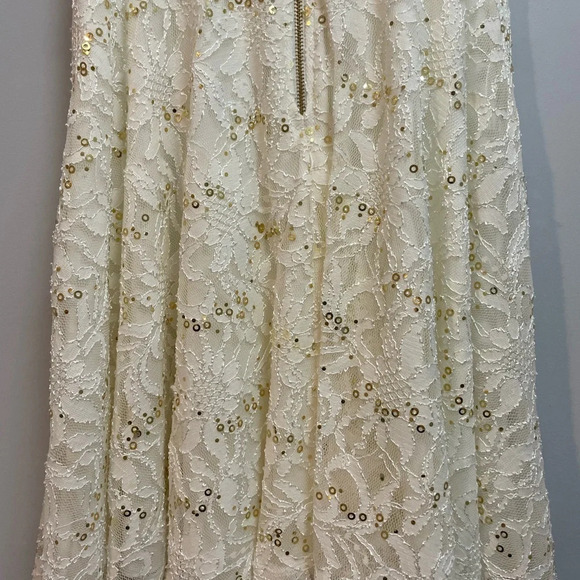 Jodi Kristopher Lace white dress with sequins 3 - Picture 7 of 12